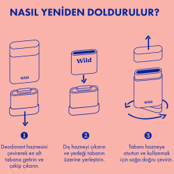 Wild Refill Yedek Stick Deodorant İçi Doğal Formül - Pink Grapefruit - Lime 40 g - 7