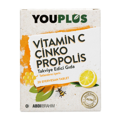 Youplus Vitamin C Çinko Propolis 20 Efervesan Tablet - Abdi İbrahim