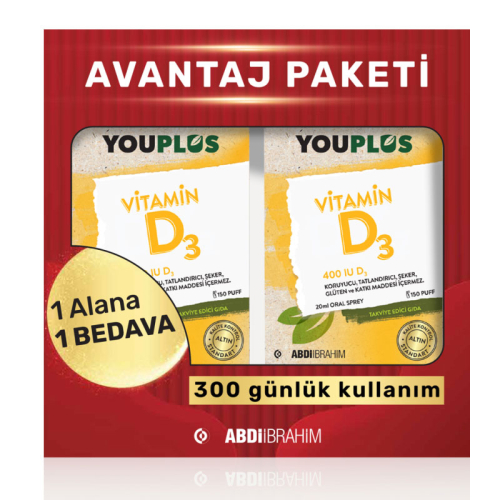 Youplus Vitamin D3 Oral Sprey 20 ml - Abdi İbrahim