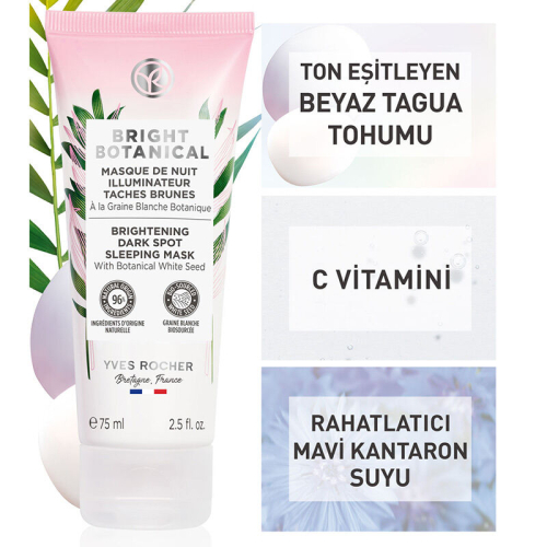 Yves Rocher Bright Botanical Leke Karşıtı Aydınlatıcı Uyku Maskesi 75 ml - 6