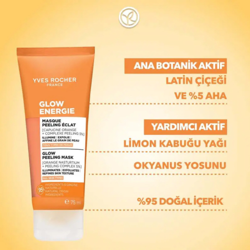 Yves Rocher Glow Energie %5 AHA Işıltı Veren Peeling Maske 75 ml - 3