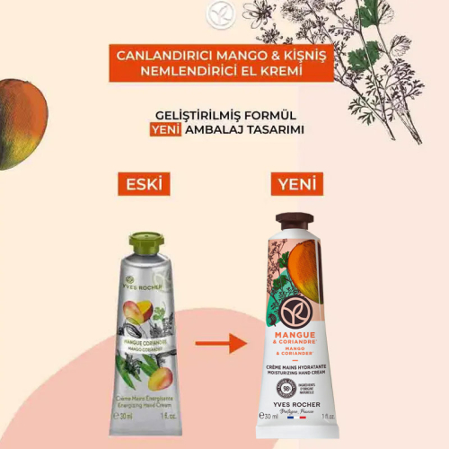 Yves Rocher Mangue Canlandırıcı Mango Kişniş Nemlendirici El Kremi 30 ml - 3