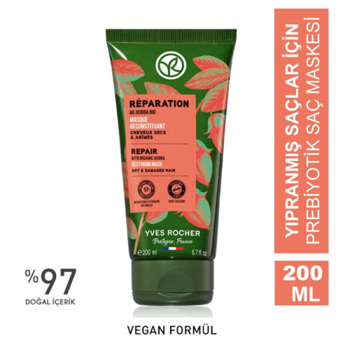 Yves Rocher Reparation Yıpranmış Saçlar İçin Prebiyotik Saç Maskesi 200 ml - 2