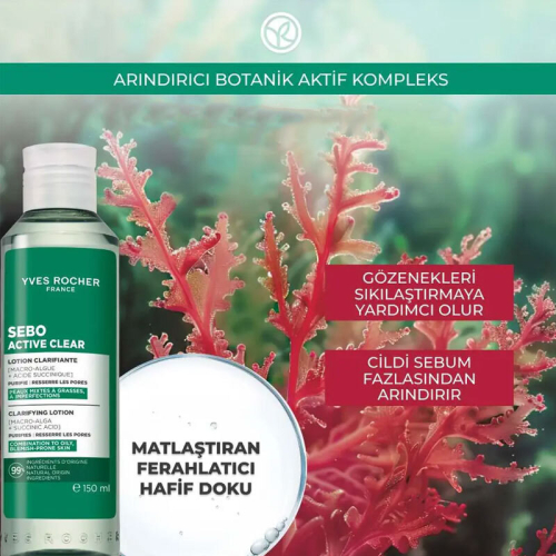 Yves Rocher Sebo Active Clear Arındırıcı Gözenek sıkılaştırıcı Tonik 150 ml - 3
