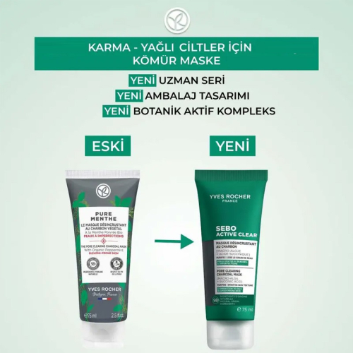 Yves Rocher Sebo Active Clear Arındırıcı Siyah Nokta Karşıtı Kömür Maske 75 ml - 4