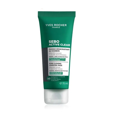 Yves Rocher Sebo Active Clear Arındırıcı Siyah Nokta Karşıtı Kömür Maske 75 ml - Yves Rocher