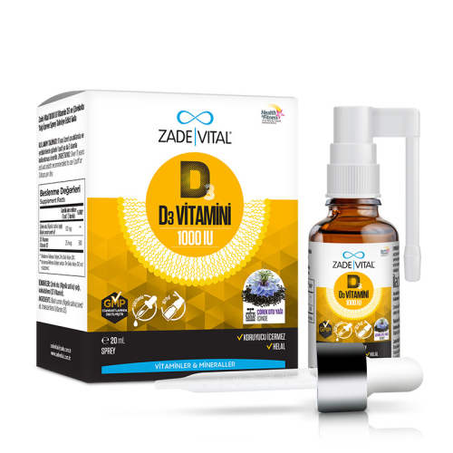 Zade Vital 1000IU D3 Vitamini ve Çörek Otu Yaği İçeren Sprey 20 ml - 2