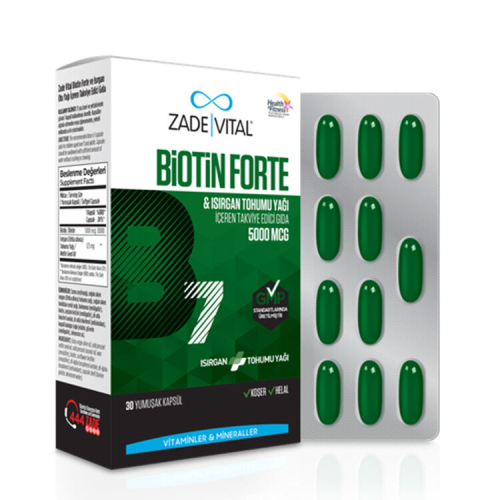 Zade Vital Biotin Forte 30 Yumuşak Kapsül - 1