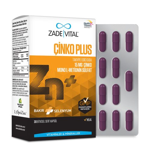 Zade Vital Çinko Plus Takviye Edici Gıda 30 Kapsül - 3