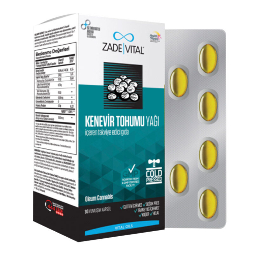Zade Vital Kenevir Tohumu Yağı 30 Yumuşak Kapsül - Zade Vital
