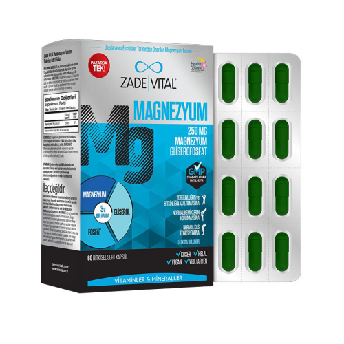 Zade Vital Magnezyum 250mg 60 Kapsül - Zade Vital