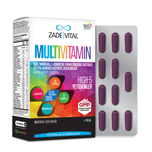 Zade Vital Multivitamin Takviye Edici Gıda 30 Bitkisel Kapsül - 2