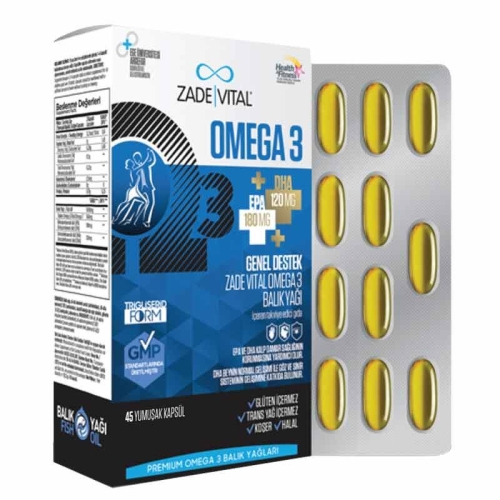 Zade Vital Premium Omega 3 Balık Yağı Genel Destek 45 Kapsül - Zade Vital