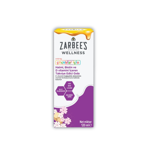 Zarbees Wellness Hatmi, Biotin ve D Vitamini İçeren Takviye Edici Gıda 120 ml - Zarbees