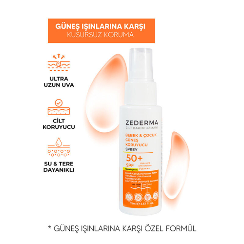 Zederma Spf 50 Bebek ve Çocuk Güneş Koruyucu Sprey 75 ml - 3